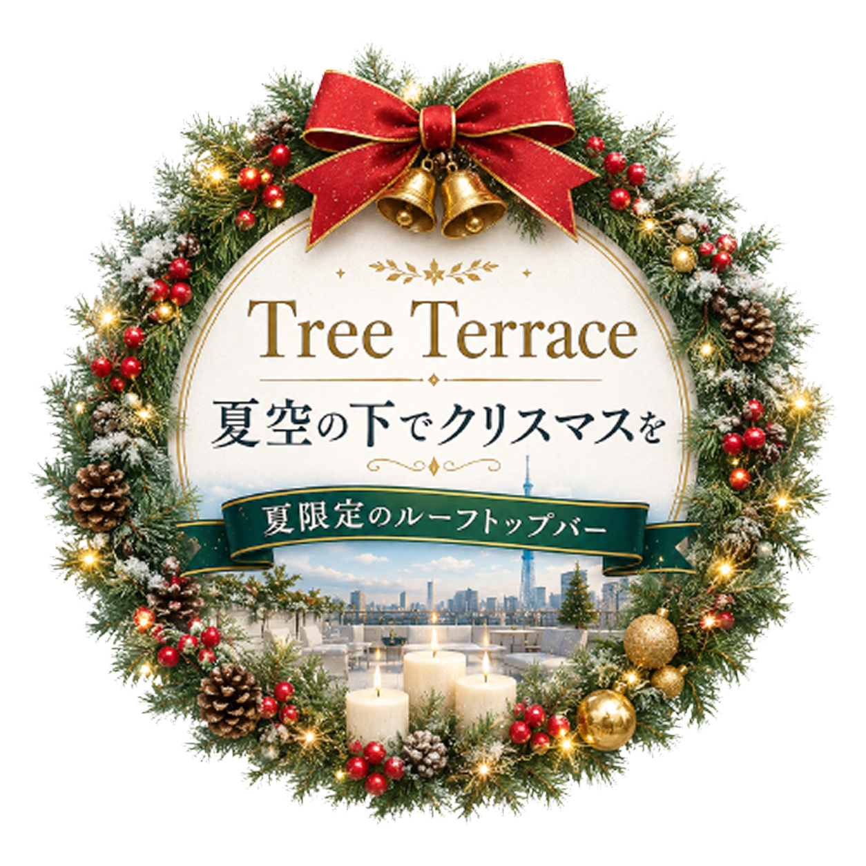 Tree Terrace 夏空の下でクリスマスを